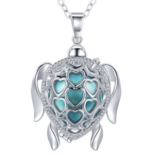 On voit un bola de grossesse en forme de tortue. La bille est bleue à l'intérieur de la cage.