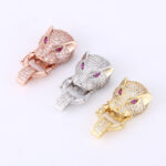 Pendentif Charm tête de panthère avec zircons