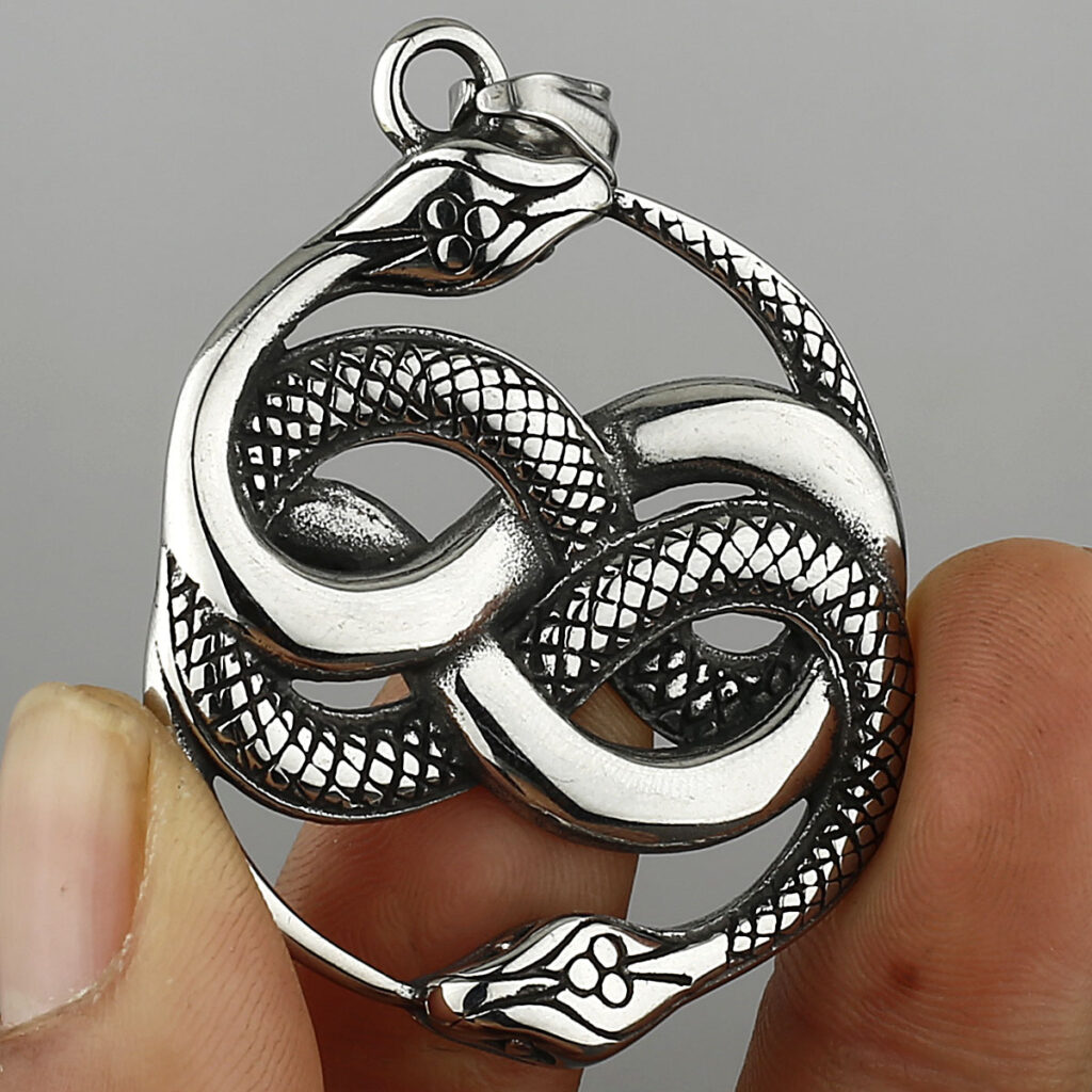 Serpent Collier Laiton Pendentif Serpents Chaîne Amovible