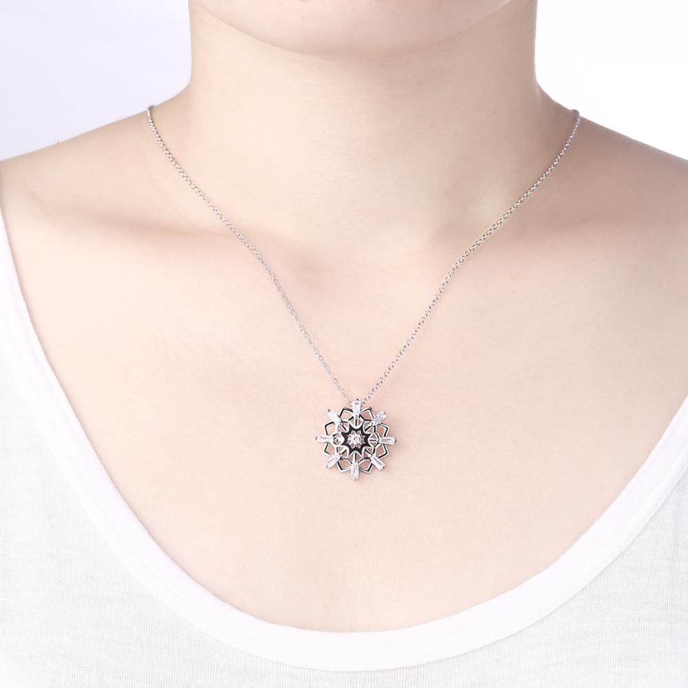 Pendentif flocon de neige et collier en argent 925 • Mon Pendentif