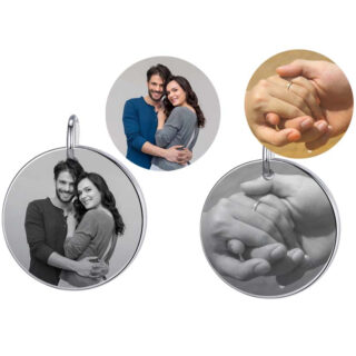 Pendentif personnalisé photo de face et de dos