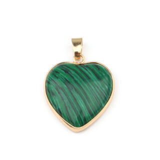 Pendentif en malachite en forme de coeur