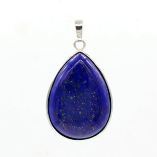 Pendentif en pierre naturelle de lapis lazuli sur plaqué argent