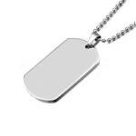 Collier pendentif plaque argenté personnalisable