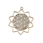 Photo d'un pendnetif fleur de vie dans une fleur de lotus, doré
