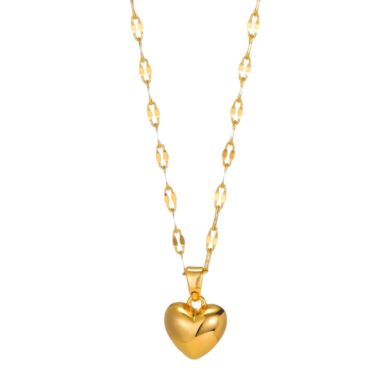 Pendentif cœur minimaliste et raffiné sur fond blanc