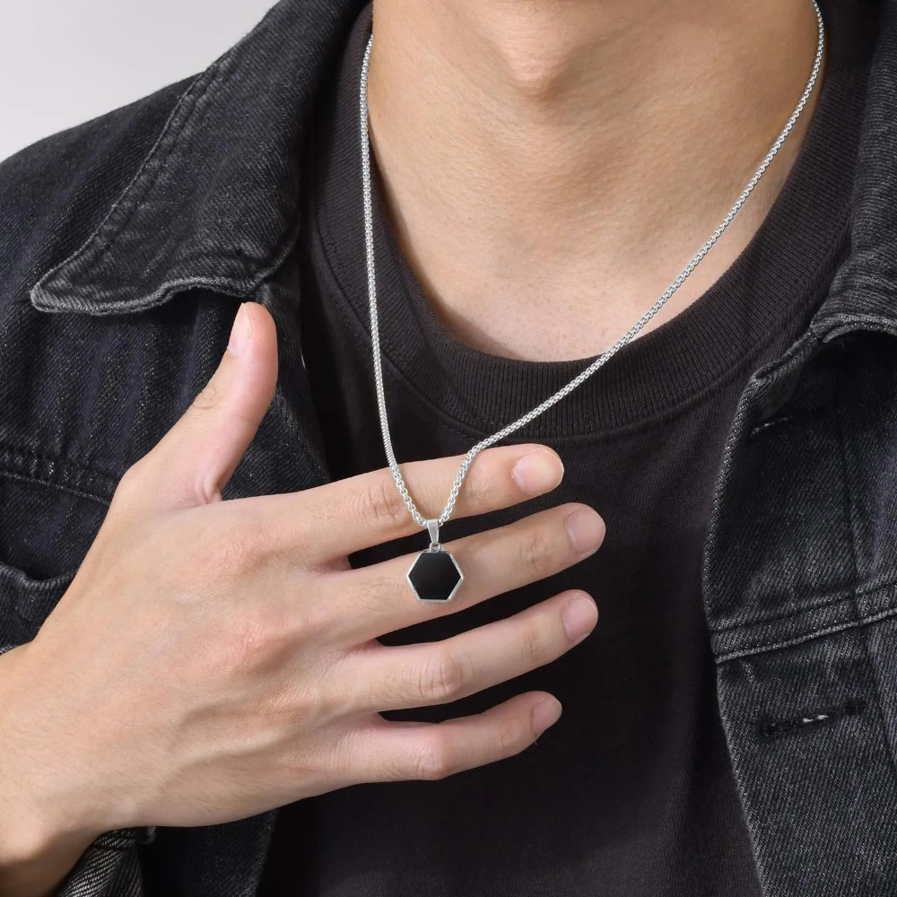 BlackAmazement Collier Acier Inoxydable 316L Pendentif Tonnerre - Or Rose, Argent Homme Femme